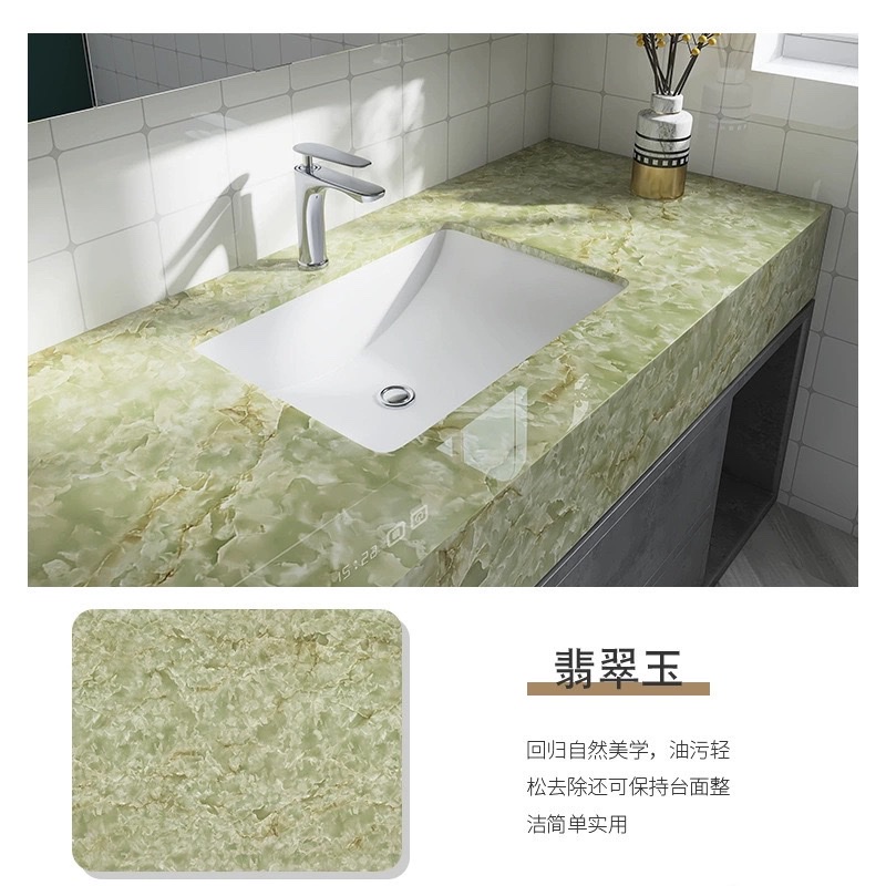 Kitchen stickers, waterproof, oil-proof, heat-resistant wall stickers, furniture and dining table renovation wallpaper, self-adhesive imitation marble wall panels, PCV self-adhesive kitchen fume stickers detail image 14