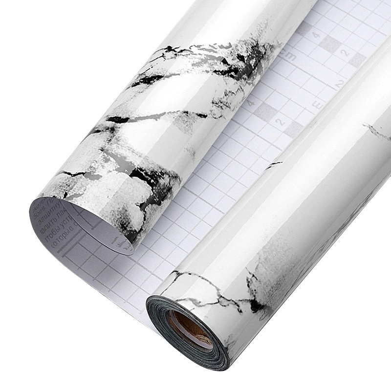 Kitchen stickers, waterproof, oil-proof, heat-resistant wall stickers, furniture and dining table renovation wallpaper, self-adhesive imitation marble wall panels, PCV self-adhesive kitchen fume stickers Item Picture