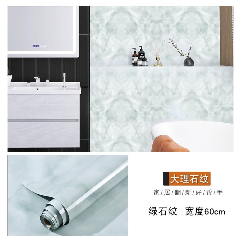 Kitchen stickers, waterproof, oil-proof, heat-resistant wall stickers, furniture and dining table renovation wallpaper, self-adhesive imitation marble wall panels, PCV self-adhesive kitchen fume stickers detail image 17