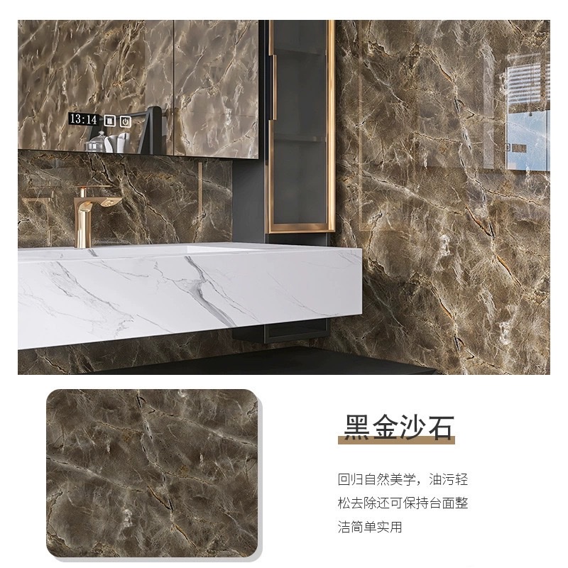 Kitchen stickers, waterproof, oil-proof, heat-resistant wall stickers, furniture and dining table renovation wallpaper, self-adhesive imitation marble wall panels, PCV self-adhesive kitchen fume stickers detail image 20