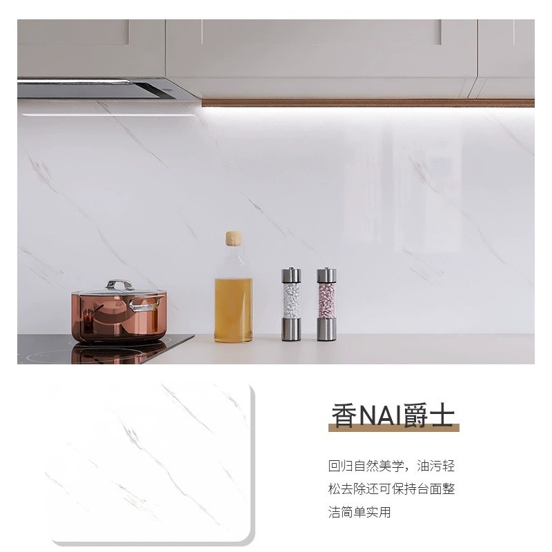 Kitchen stickers, waterproof, oil-proof, heat-resistant wall stickers, furniture and dining table renovation wallpaper, self-adhesive imitation marble wall panels, PCV self-adhesive kitchen fume stickers detail image 12