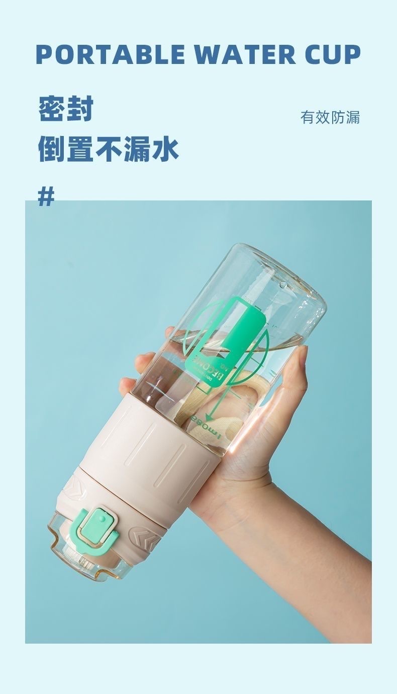 Large-capacity water cup, high-temperature resistant straw, portable sports student outdoor sports water bottle for men and women, fitness cup, others 2091-945/2092-945, material :PC pic 10