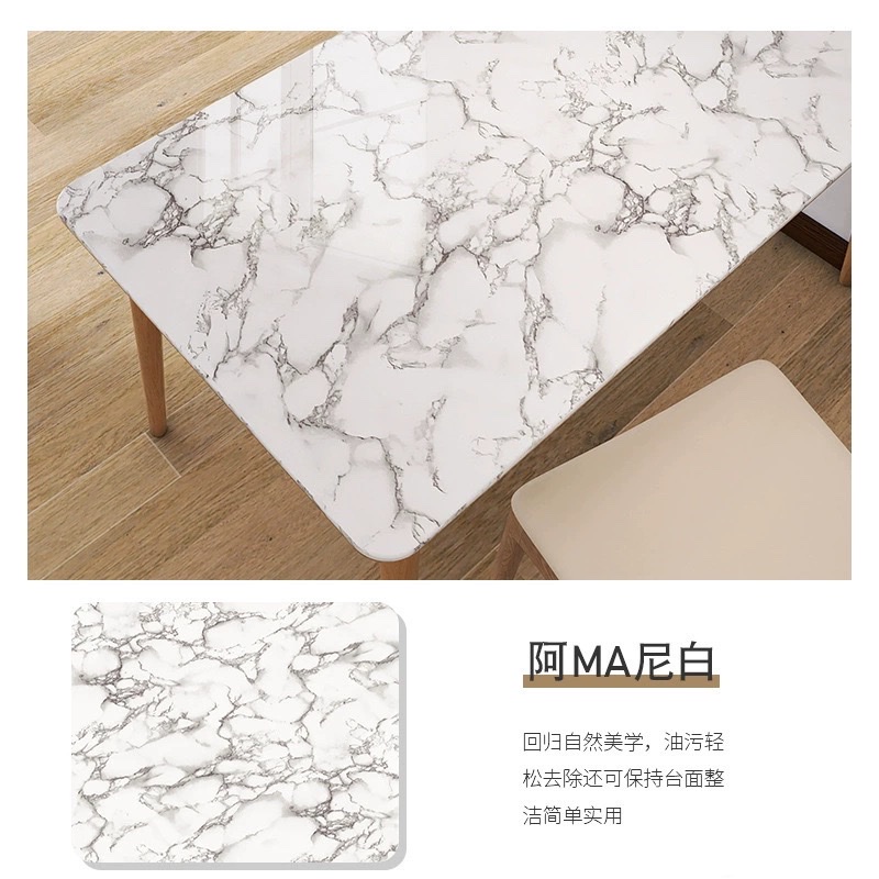 Kitchen stickers, waterproof, oil-proof, heat-resistant wall stickers, furniture and dining table renovation wallpaper, self-adhesive imitation marble wall panels, PCV self-adhesive kitchen fume stickers detail image 5