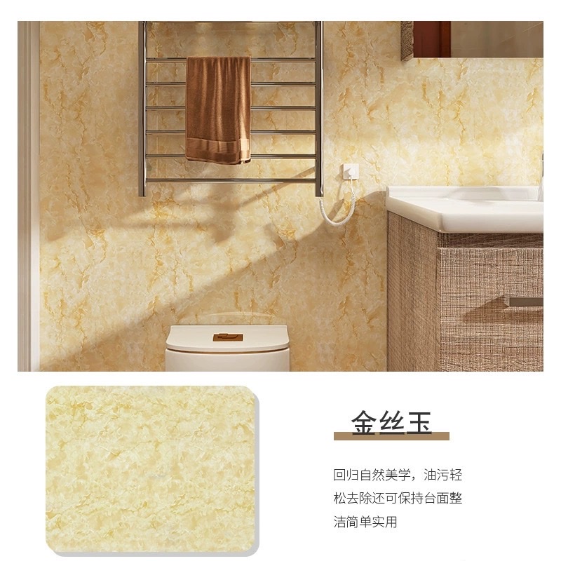 Kitchen stickers, waterproof, oil-proof, heat-resistant wall stickers, furniture and dining table renovation wallpaper, self-adhesive imitation marble wall panels, PCV self-adhesive kitchen fume stickers detail image 18