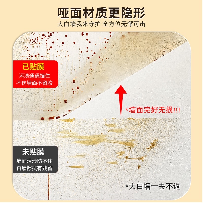Matte wall protection film, white wall sticker, children's wall, anti-dirt and anti-kick, frosted kitchen decoration, static protection wall panel, PCV self-adhesive detail image 3