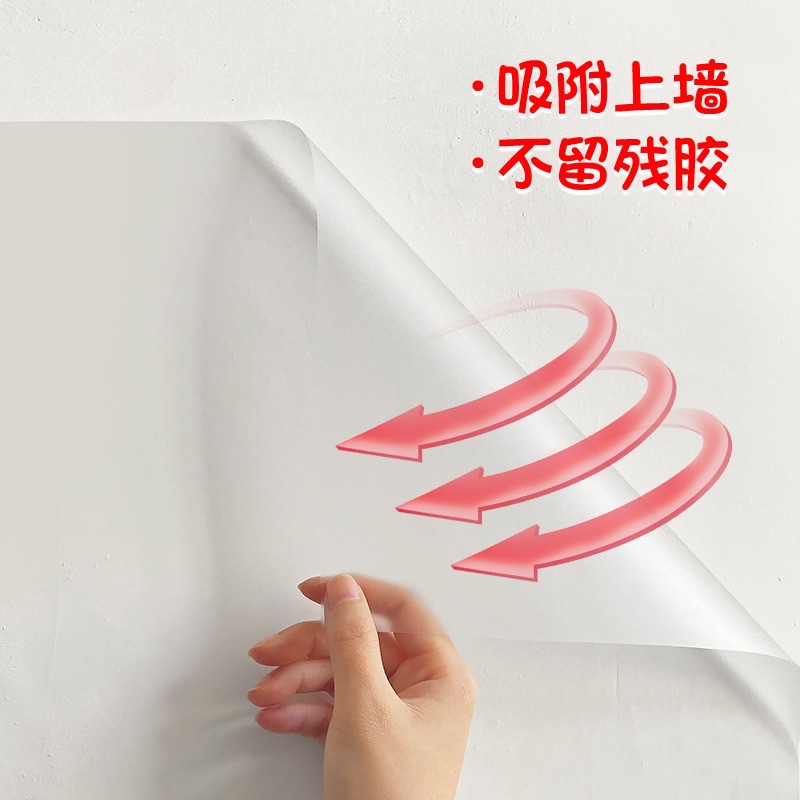 Matte wall protection film, white wall sticker, children's wall, anti-dirt and anti-kick, frosted kitchen decoration, static protection wall panel, PCV self-adhesive Specification image