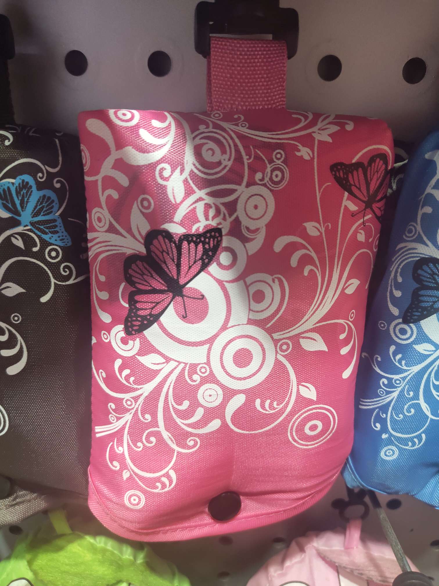 Pink butterfly pattern digital storage bag, two-in-one beach bag, clothing storage bag, cross-border tableware