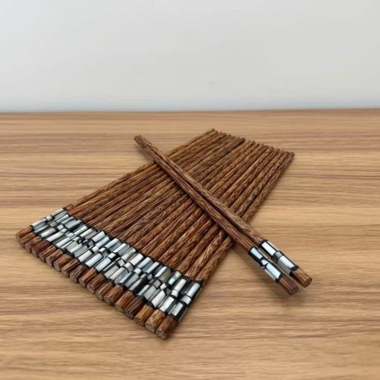 椰子木贝壳筷子，环保筷子，实用餐具，筷子，美观实用餐具筷子细节图