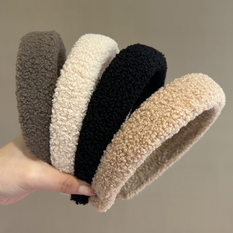 秋冬仿羊羔毛发箍毛绒款发箍女头箍压发卡发捆头饰发饰高颅顶仙女潮流详情图2