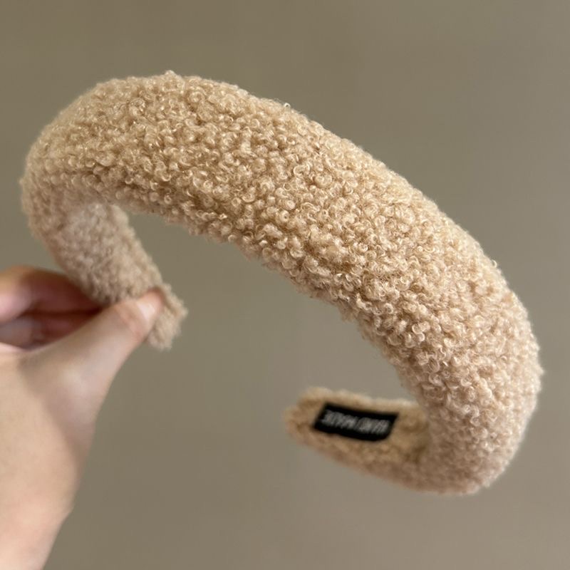 秋冬仿羊羔毛发箍毛绒款发箍女头箍压发卡发捆头饰发饰高颅顶仙女潮流细节图