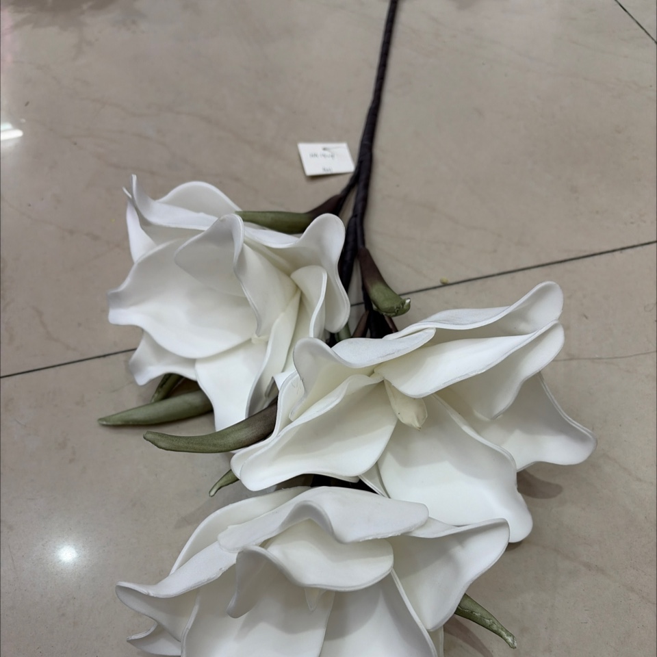 国外墓碑仿真花环清明花塑料仿真盆景茉莉仿真花180g