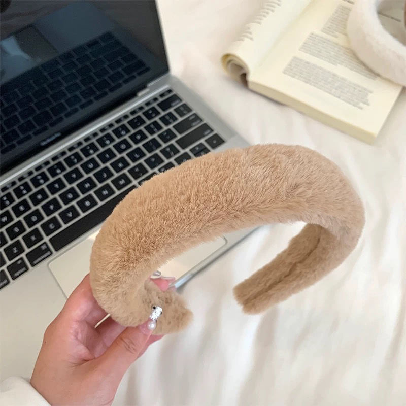 秋冬咖色系毛绒洗脸发箍女高颅顶宽边发卡头饰发饰2026新款秋冬潮流详情图7