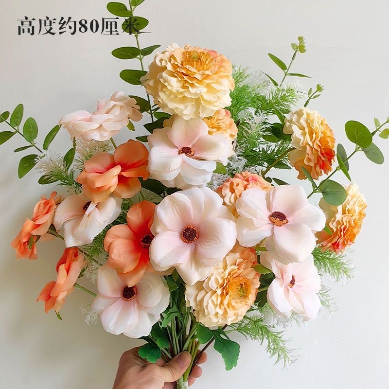 国外墓碑仿真花环清明花塑料仿真盆景茉莉仿真花180g仿真花仿真花环国外墓碑仿真花