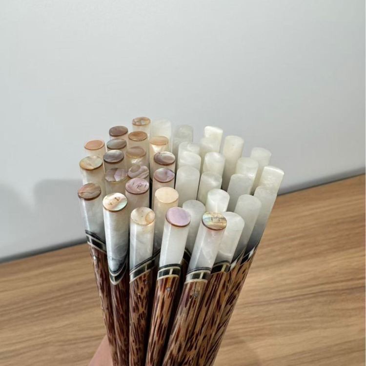 椰子木贝壳筷子，环保筷子，实用餐具，筷子，美观实用餐具筷子
