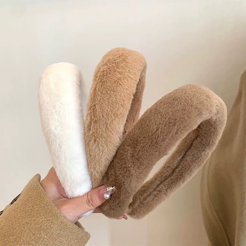 秋冬咖色系毛绒洗脸发箍女高颅顶宽边发卡头饰发饰2026新款秋冬潮流产品图