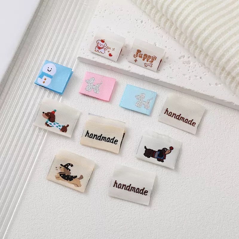 创意小狗布贴ins风首长装饰布标可水洗对折刺绣布艺标DIY手工发圈布贴補丁貼布貼辅料