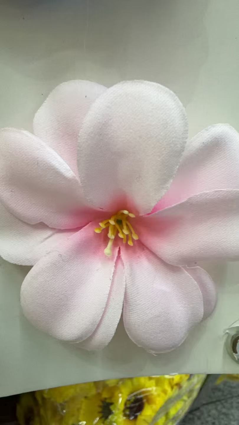 仿真花双色花环小朵粉白黄芯泰国毛布婚庆批发
