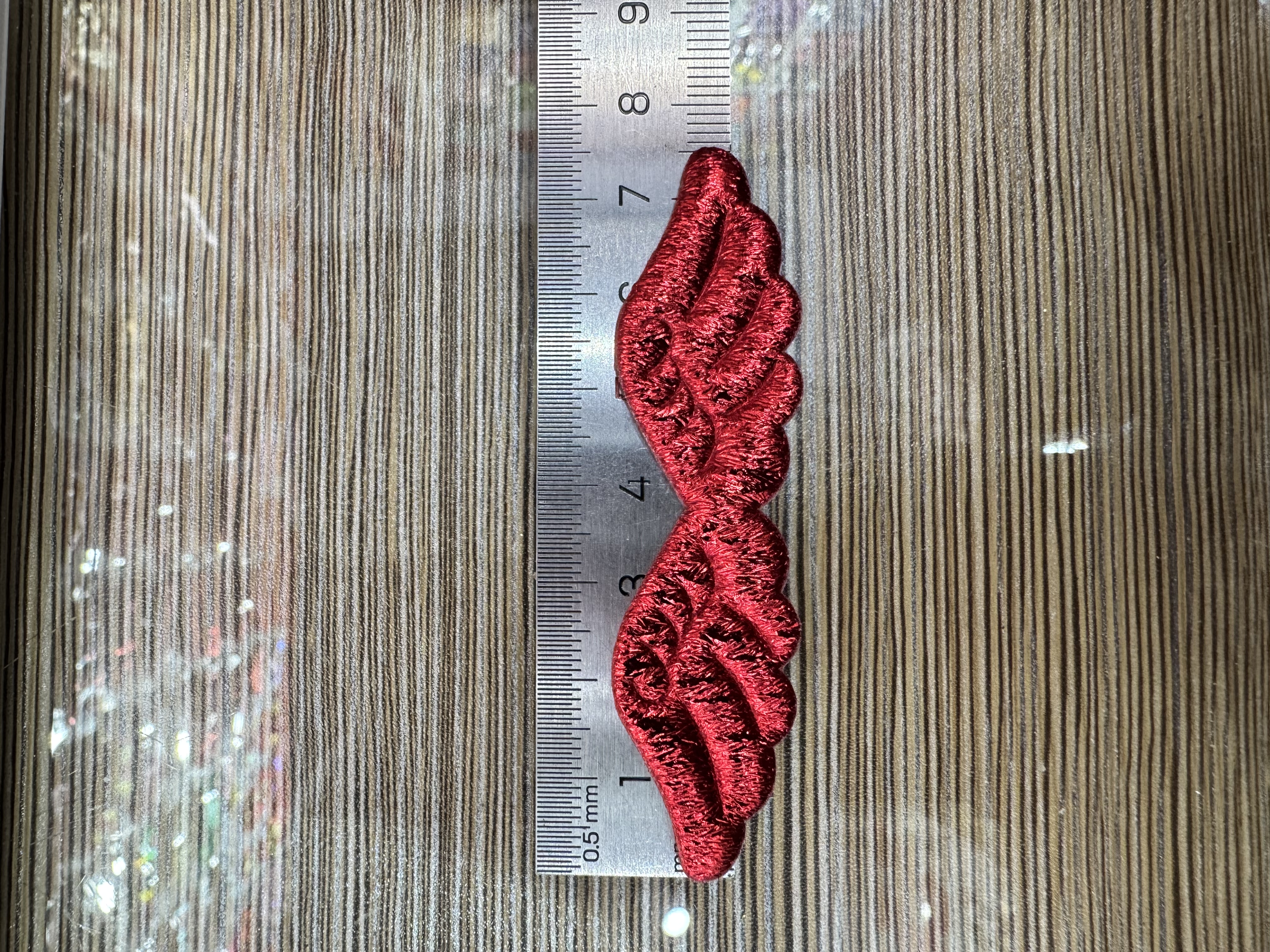 7.5公分尺寸金银布材质小翅膀，超声波压花工艺，可来样定制详情图5