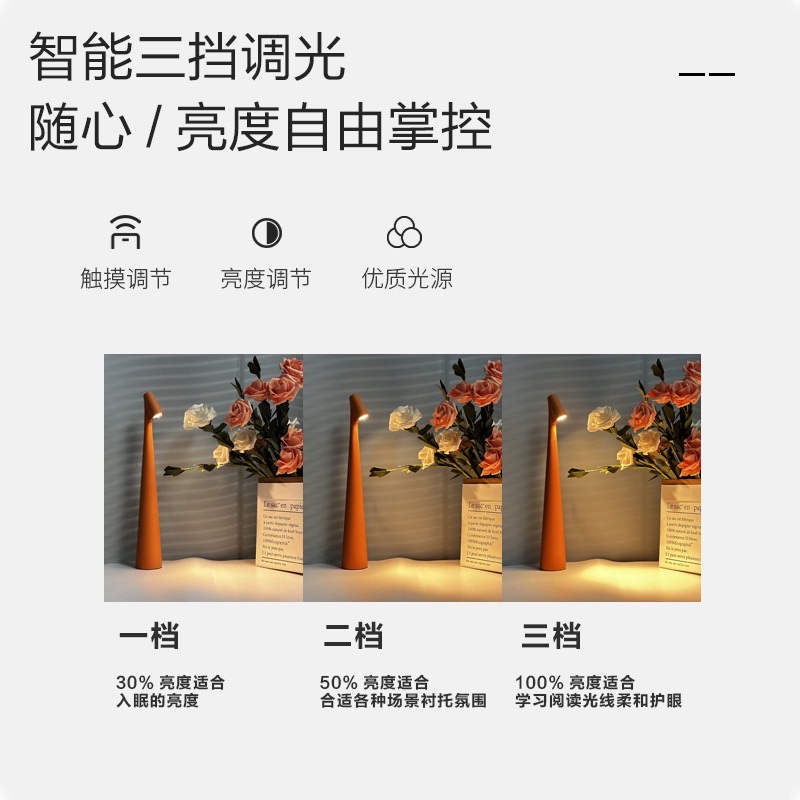 Designer Gao Fushuai desk lamp, light luxury reading desk lamp, charging desktop ambient light, bedroom bedside desk lamp, decorative night light, patting light, base night light, night light Application Scenario