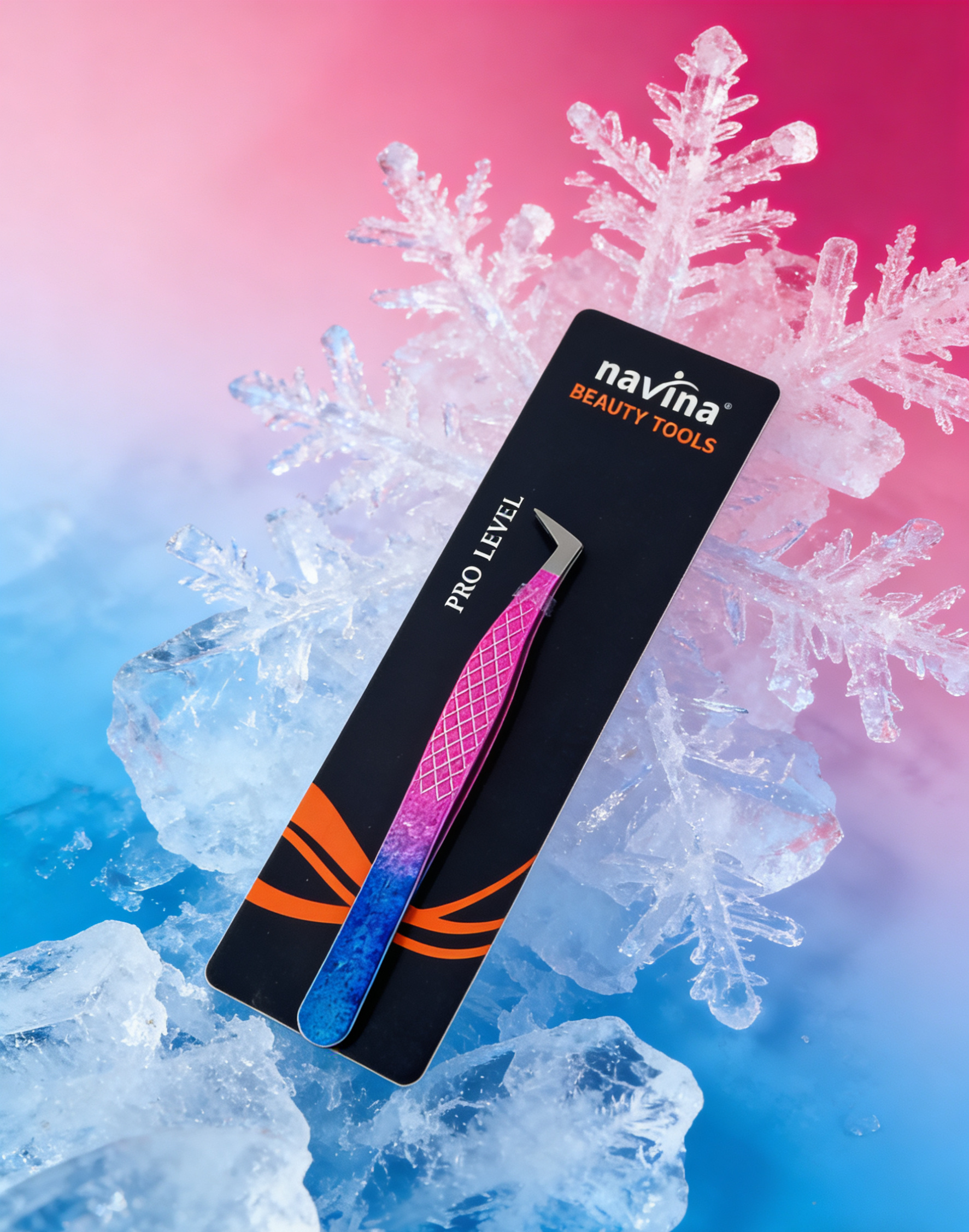 navina雅维雅冰花高精密种植睫毛镊子美睫师专用7字夹幻彩渐变夹产品图