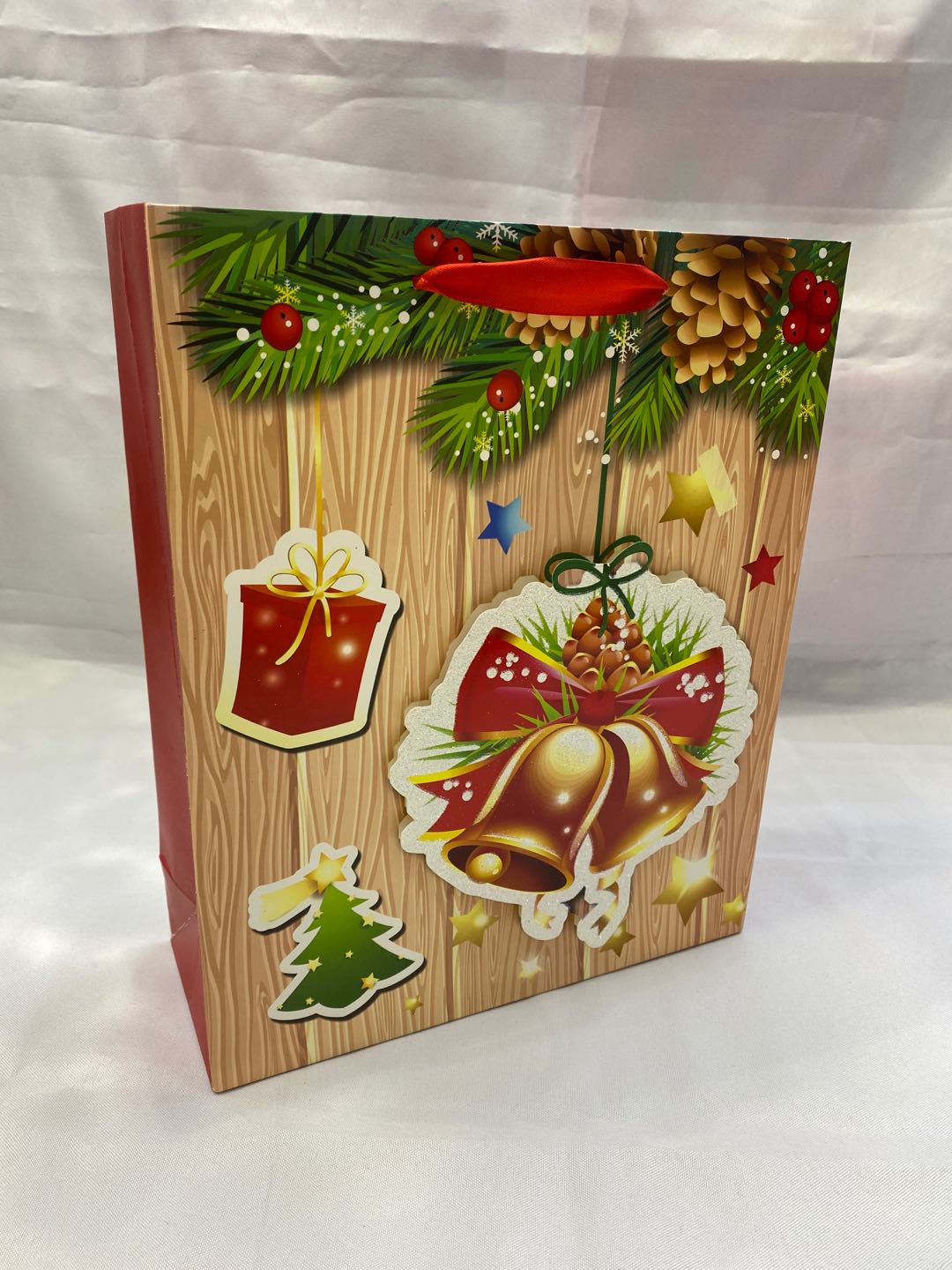 圣诞主题礼品袋纸制品圆头礼盒定制礼盒塑料圣诞礼品袋Bag