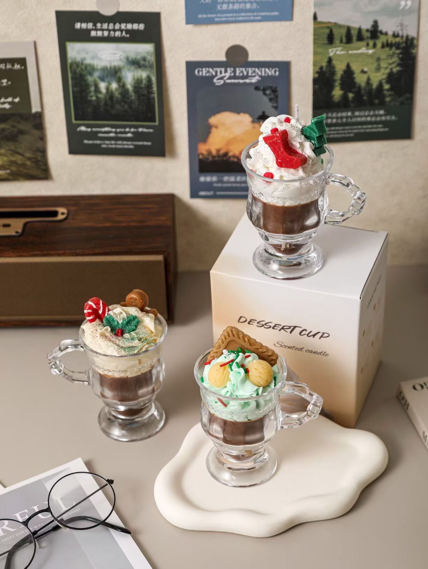 夏日水果冰淇淋香薰蜡烛杯蜡圣诞香薰蜡烛节日生日礼物