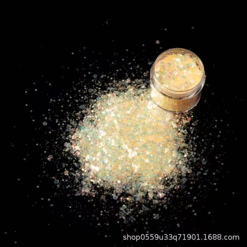 Best-selling gold onion powder, glitter powder, wearable nail art accessories, sequined glitter powder detail image 1