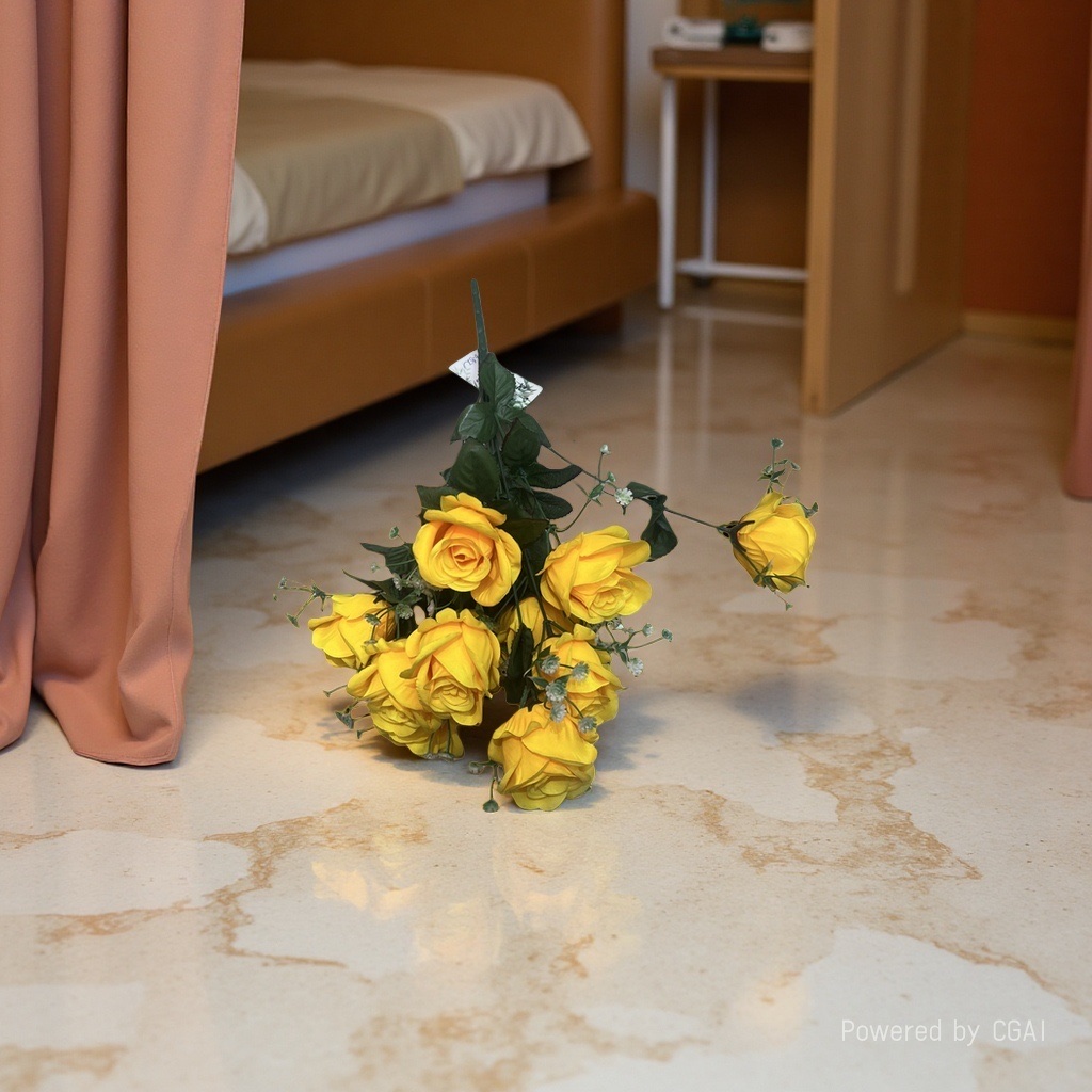 国外墓碑仿真花环清明花塑料仿真盆景茉莉花180g仿真花