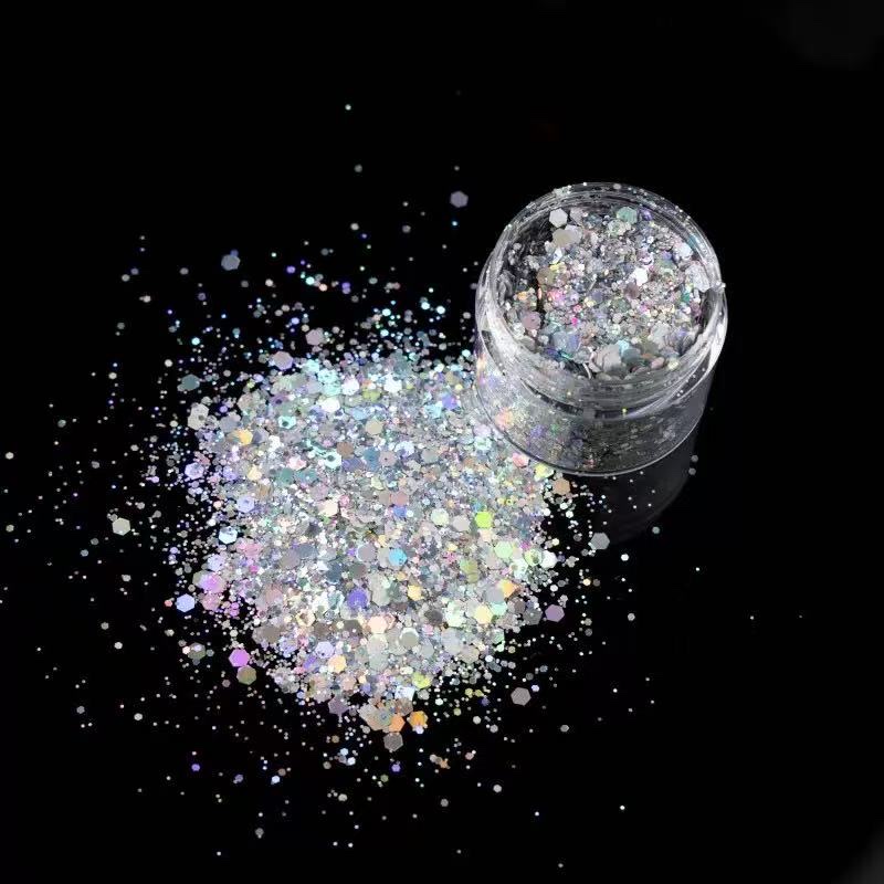 Best-selling gold onion powder, glitter powder, wearable nail art accessories, sequined glitter powder detail image 5