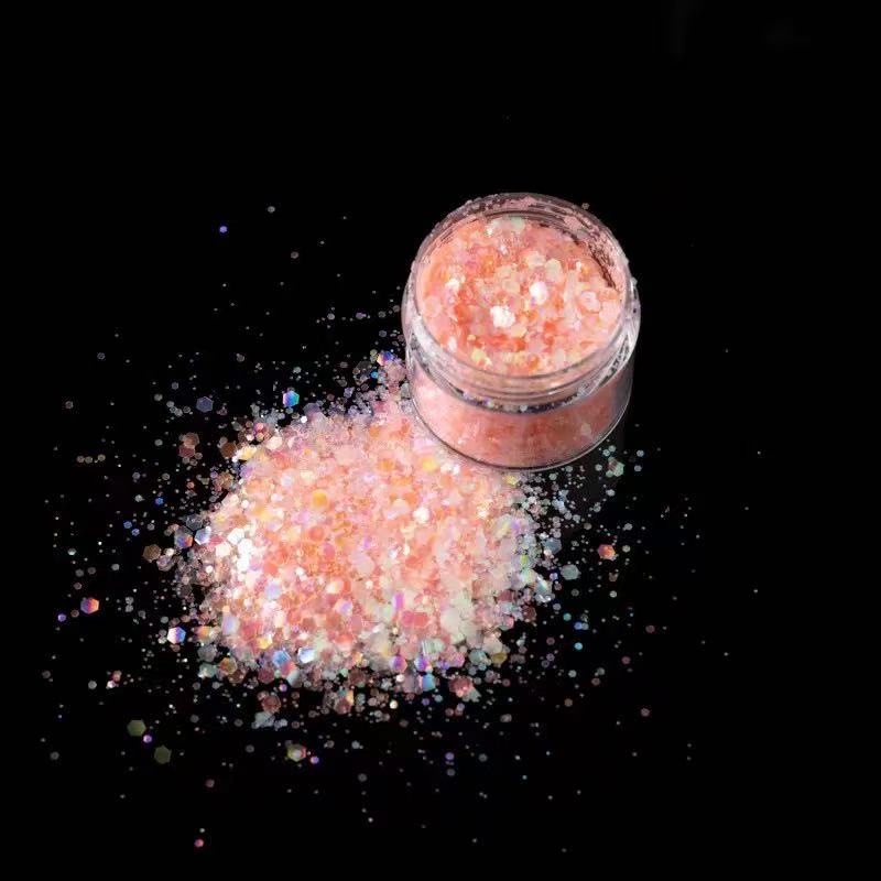 Best-selling gold onion powder, glitter powder, wearable nail art accessories, sequined glitter powder detail image 7