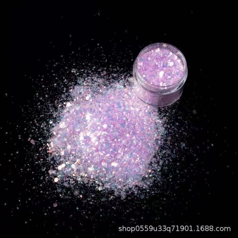 Best-selling gold onion powder, glitter powder, wearable nail art accessories, sequined glitter powder Specification image
