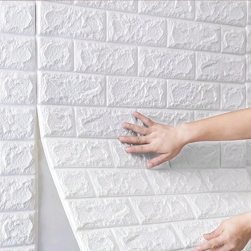 Cross-border brick-textured self-adhesive wallpaper, 3d stereoscopic small-sized foam wall stickers, waterproof renovation, old wall wallpaper wholesale