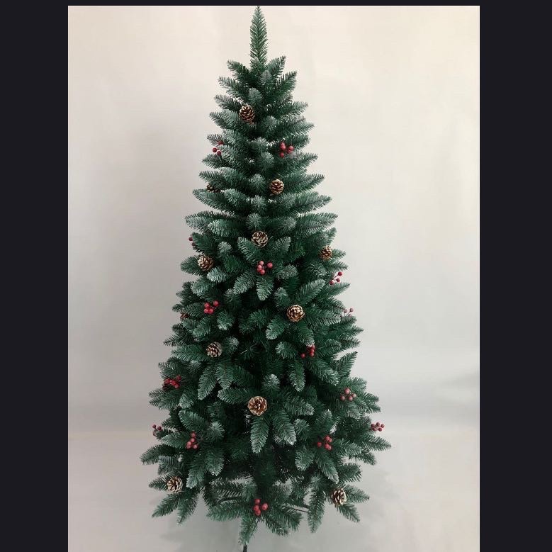 豪华圣诞树，红果松果白尖头圣诞树，白尖头配件树，高档圣诞树