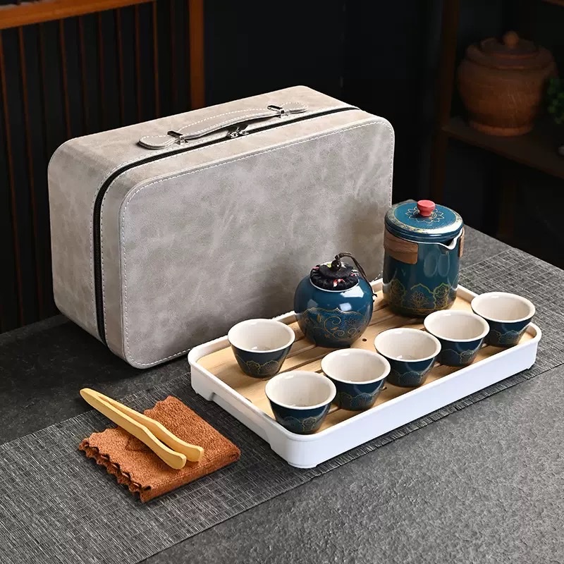 宫廷茶具套装旅行茶具茶具套装茶器礼盒便携茶具套装旅行茶具茶具茶器礼品定制logo 产品图
