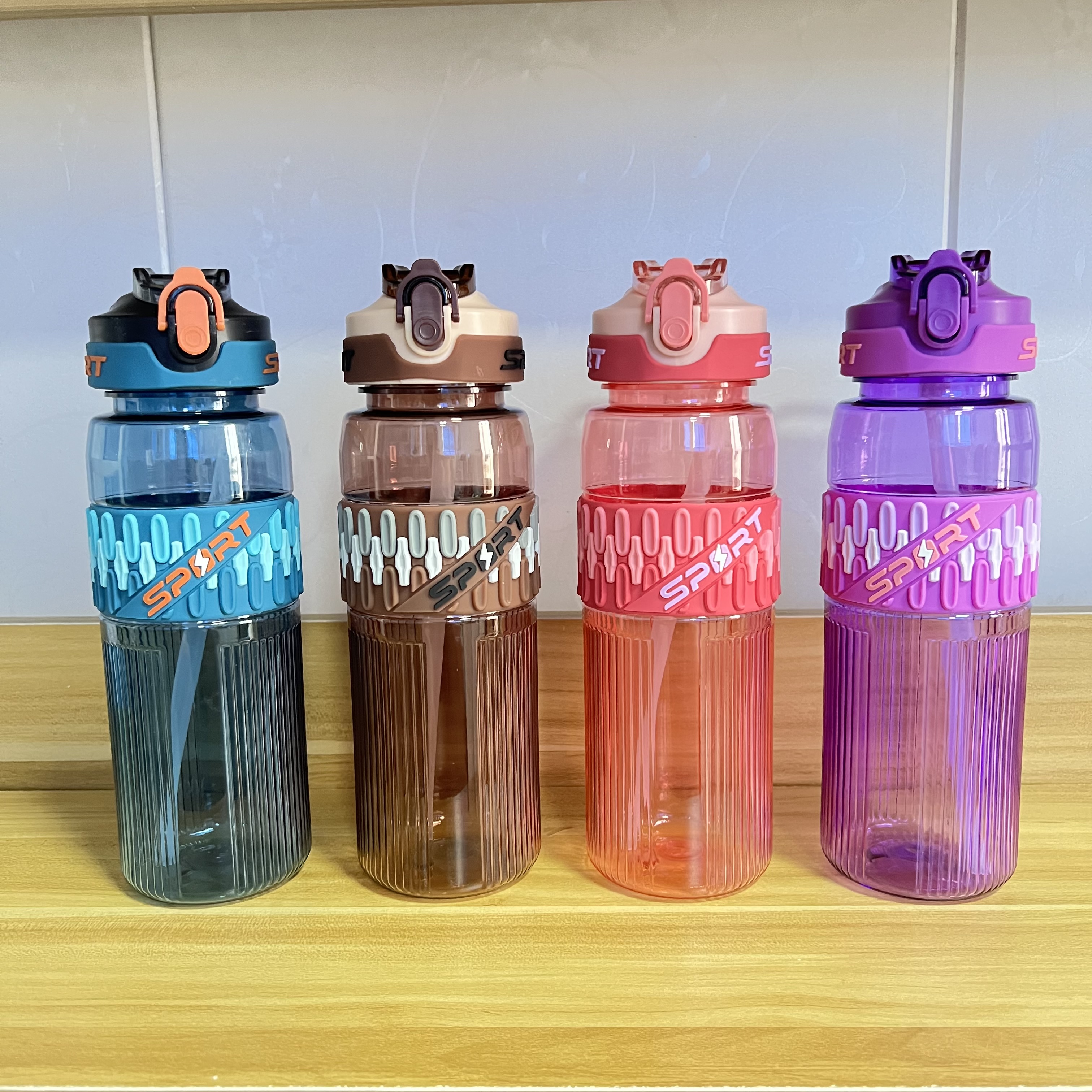 New type of outdoor portable sports water bottle from the manufacturer, 700ML, fashionable, leak-proof, explosion-proof, large-capacity, lightweight and durable, food-grade material straw cup thumbnail