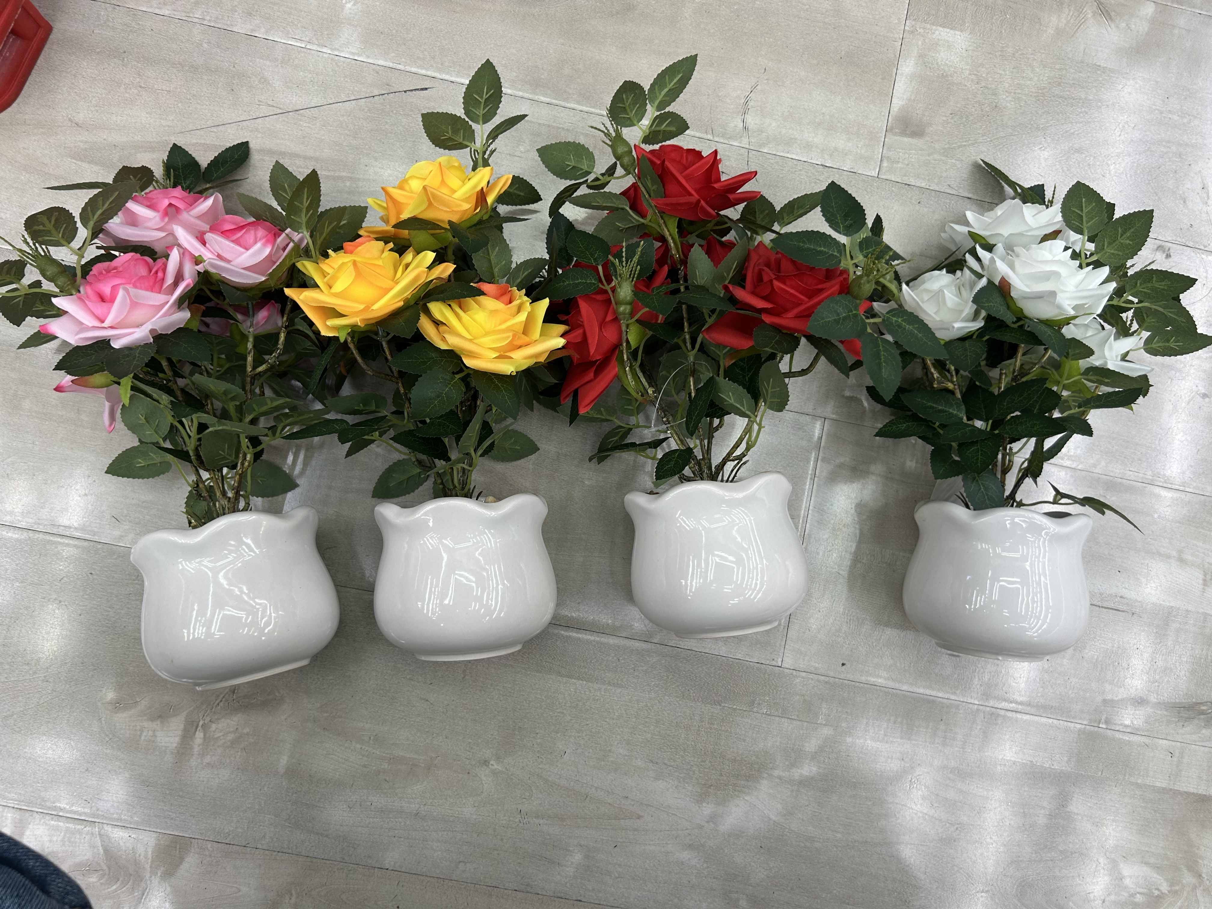 Rose simulation bonsai, ceramic POTS, flower POTS, pine leaves, desktop small bonsai, office appliances