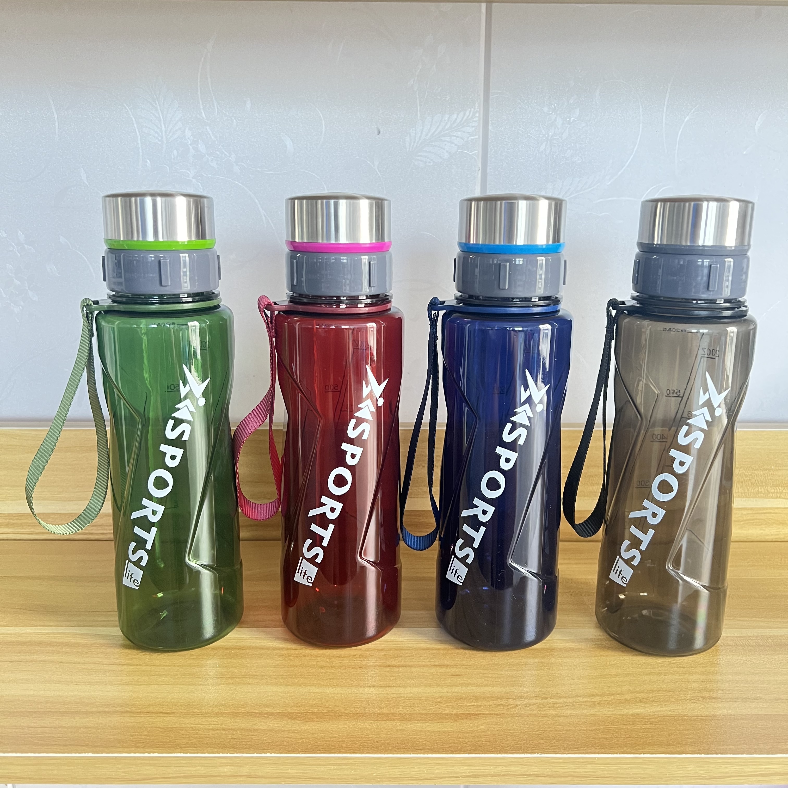 New popular sports water bottles for foreign trade, outdoor portable 500ml and 620ml explosion-proof and leak-proof lightweight sports water cups Specification drawing