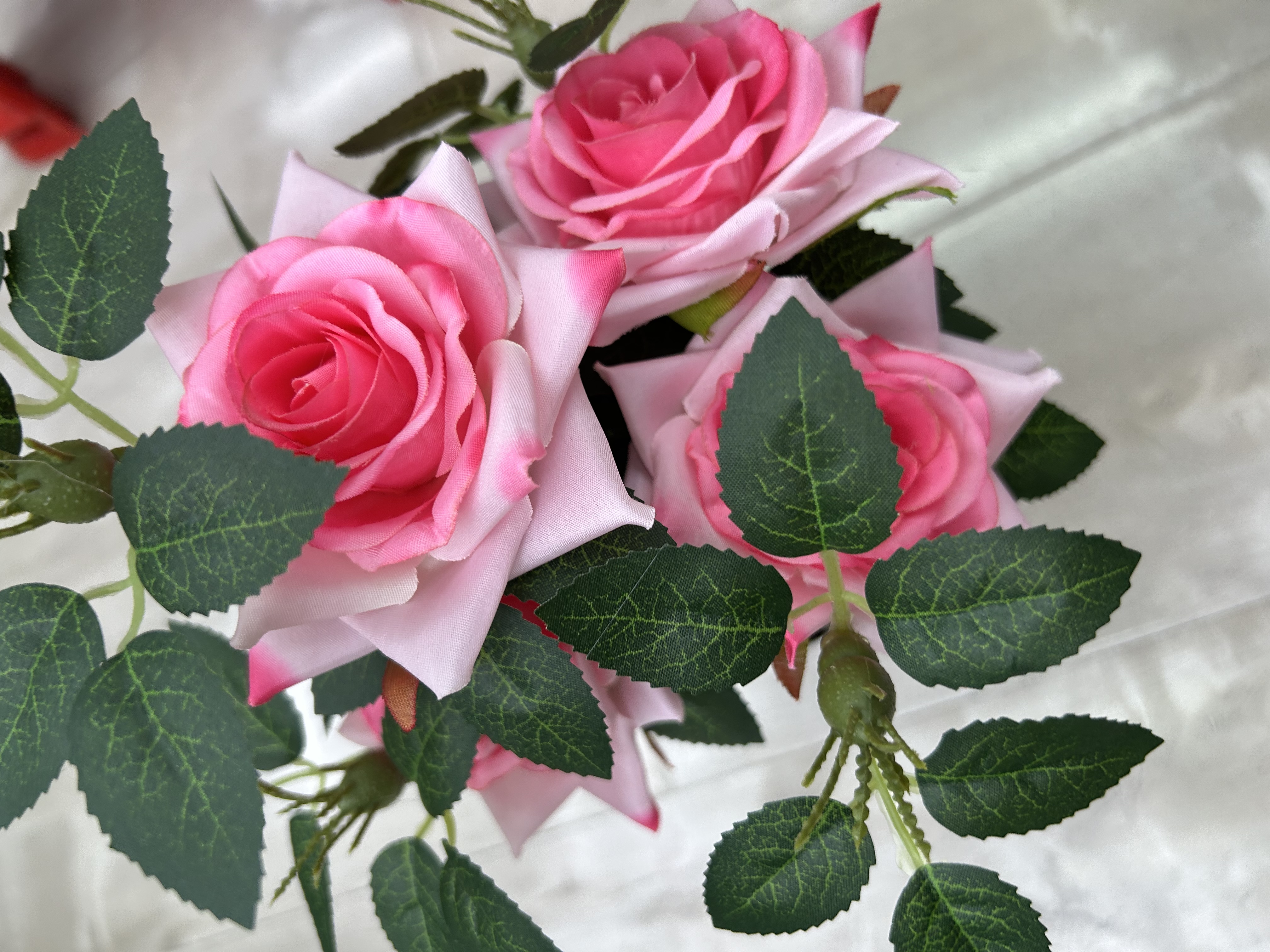 Rose simulation bonsai, ceramic POTS, flower POTS, pine leaves, desktop small bonsai, office appliances detail image 4