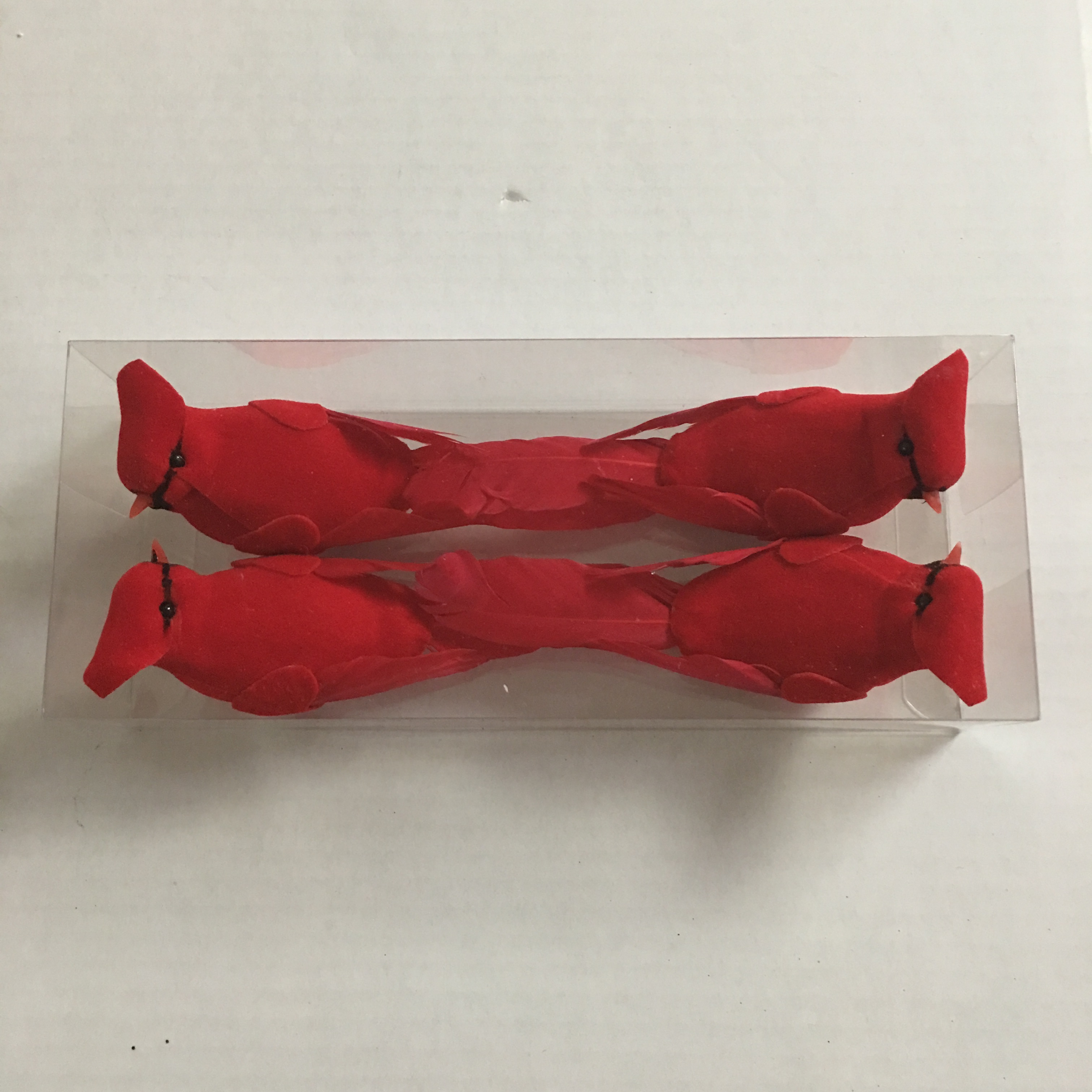 大红色仿真小鸟，带夹子，圣诞装饰，装饰窗帘、花草详情图3