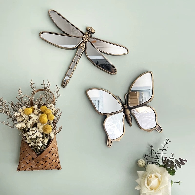 蝴蝶蜻蜓欧式装饰复古装饰镜子