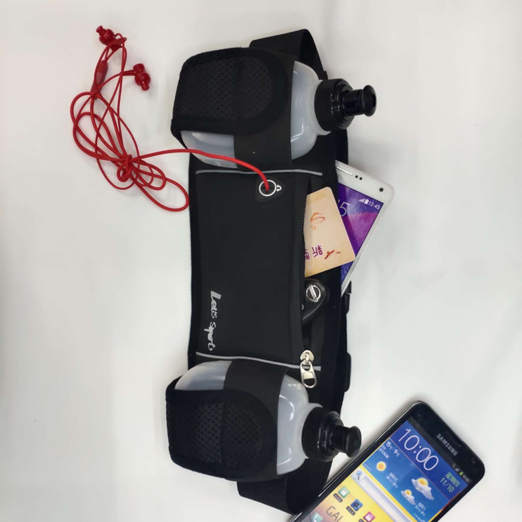 Sports running waist bag, women's mobile phone waist bag, men's marathon outdoor equipment, fitness invisible belt, multi-functional waterproof 45656