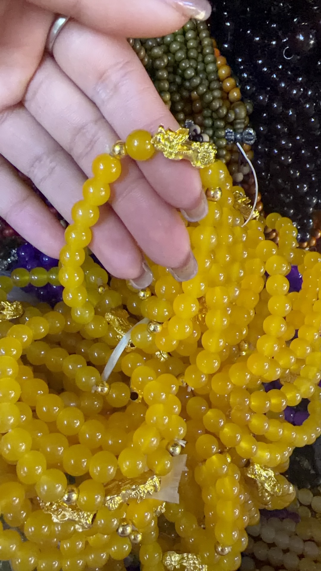 Yellow glass bracelet