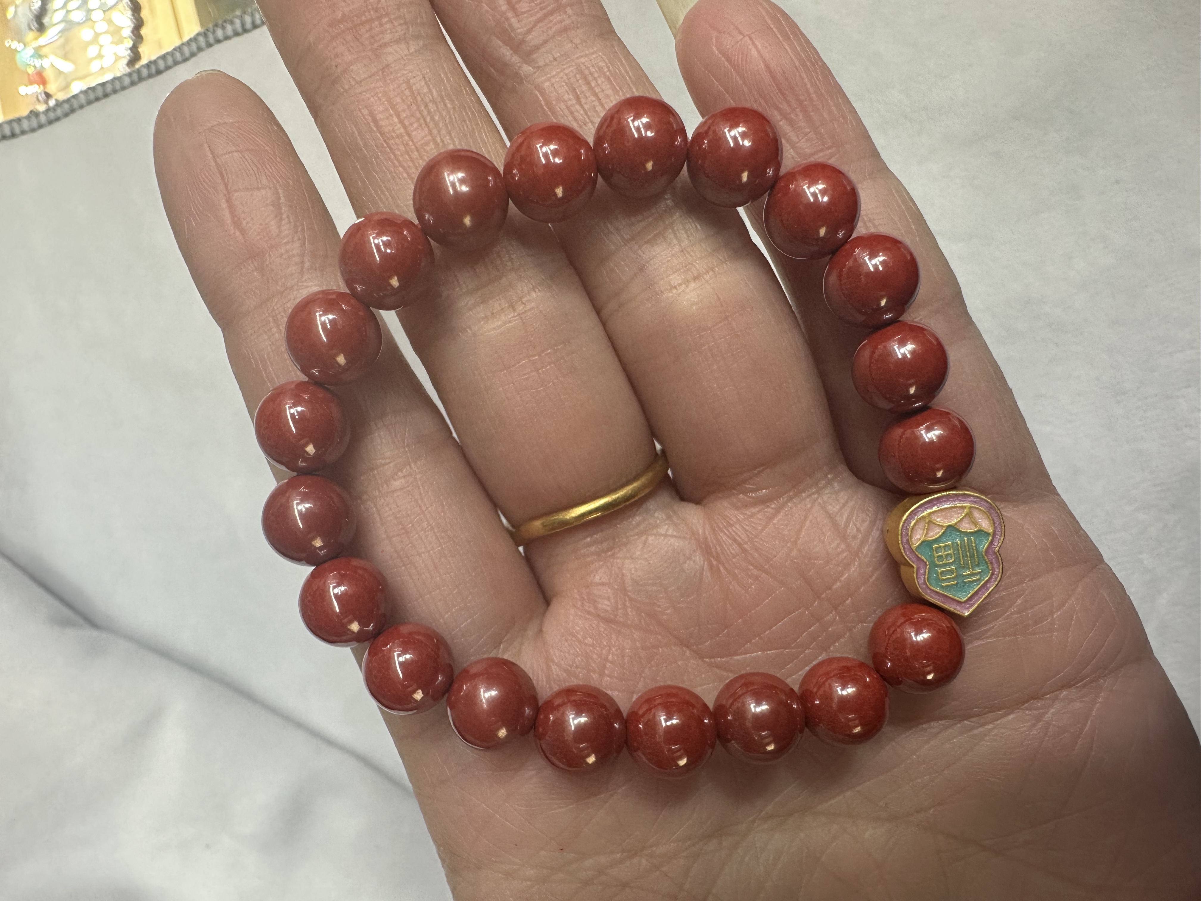 diy cinnabar bracelet with accessories, colorful beaded bracelet, cinnabar jewelry bracelet gift Specification image