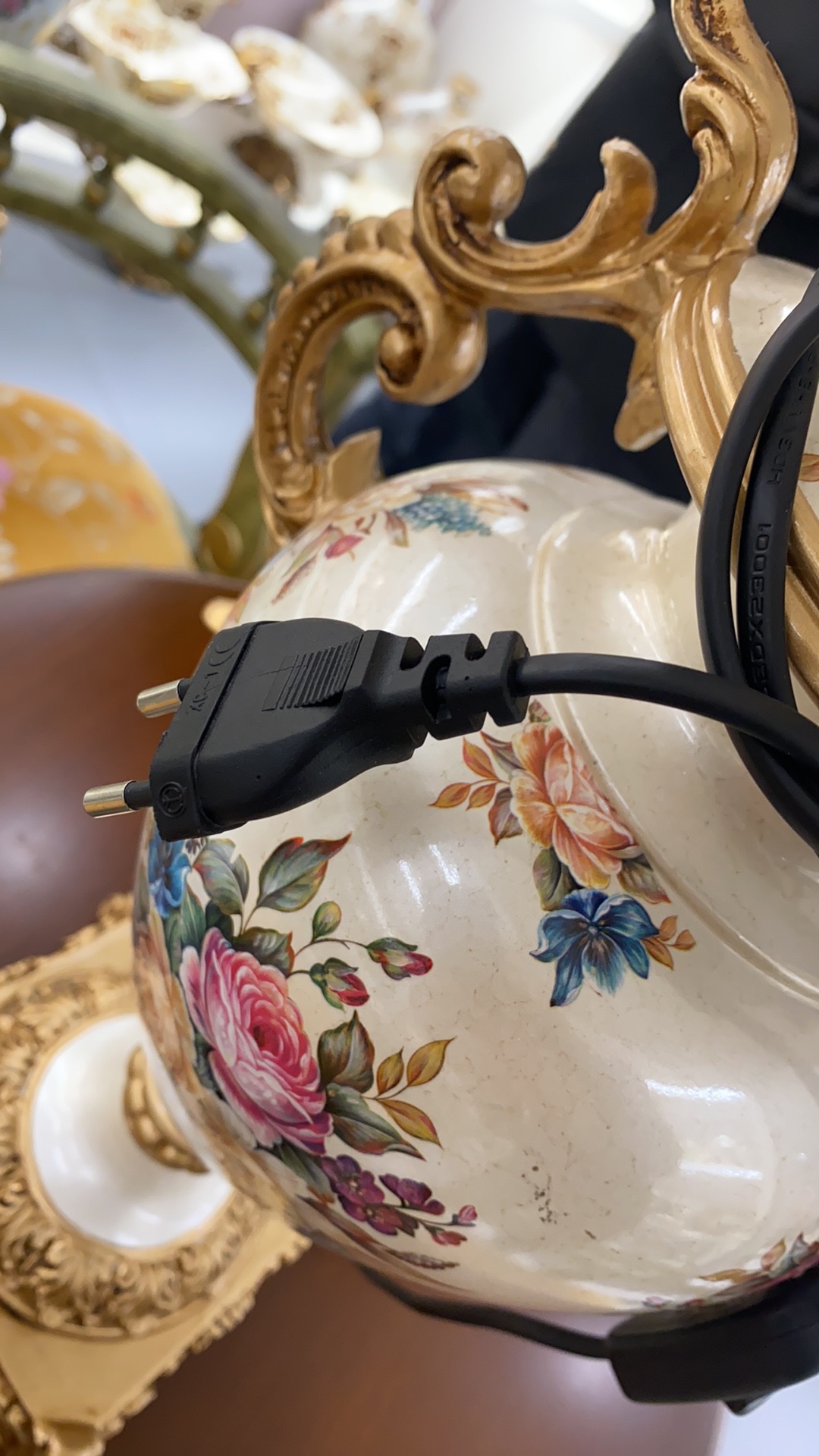 青花瓷树脂花瓶插电款台灯装饰摆件家居用品花详情图7