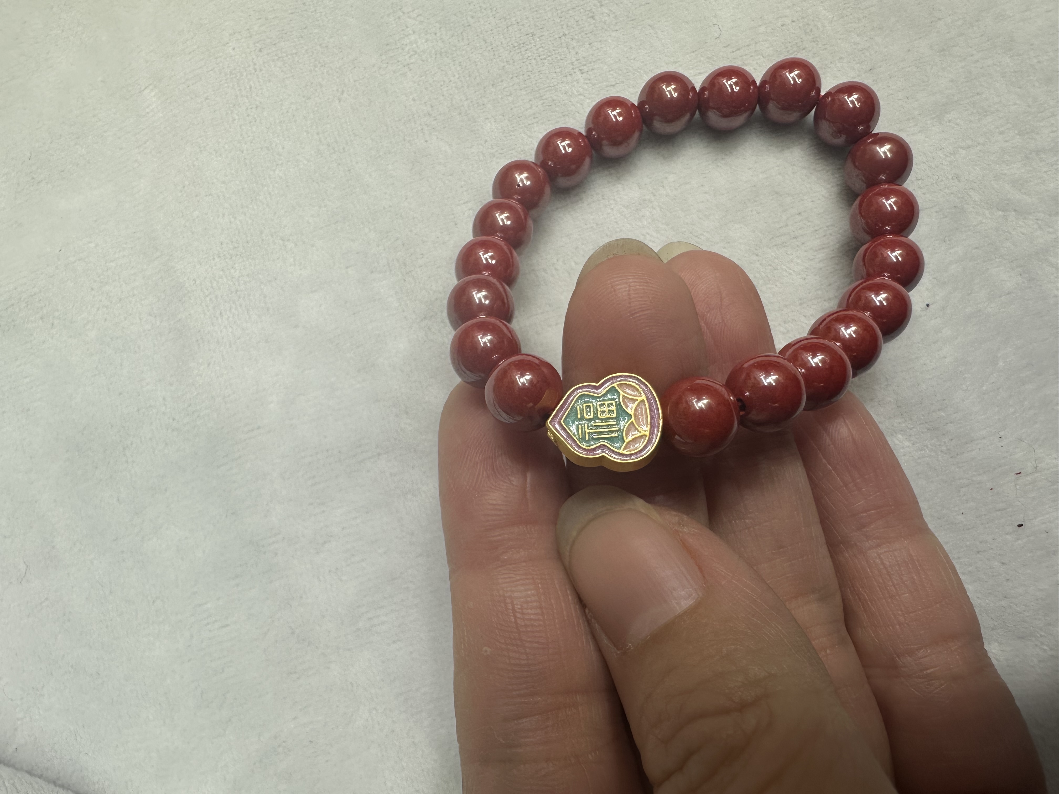 diy cinnabar bracelet with accessories, colorful beaded bracelet, cinnabar jewelry bracelet gift details Picture