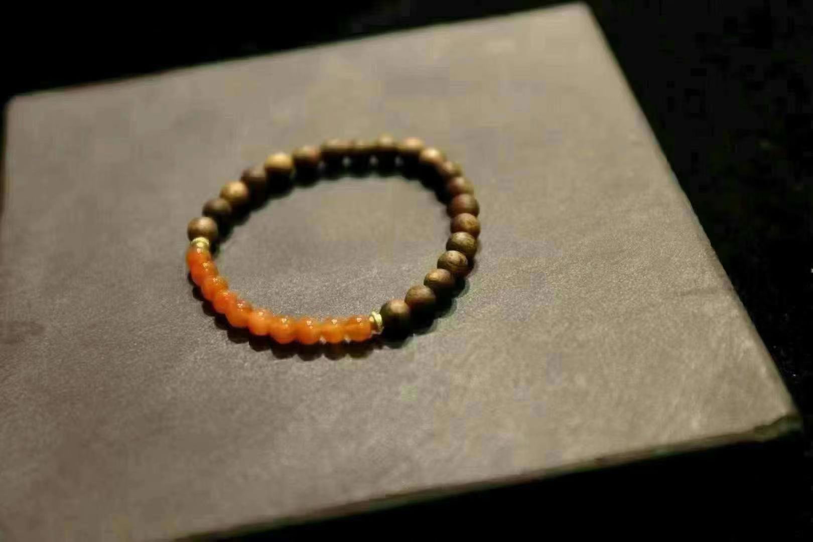 原创手作  绿奇楠沉香手串文玩手串