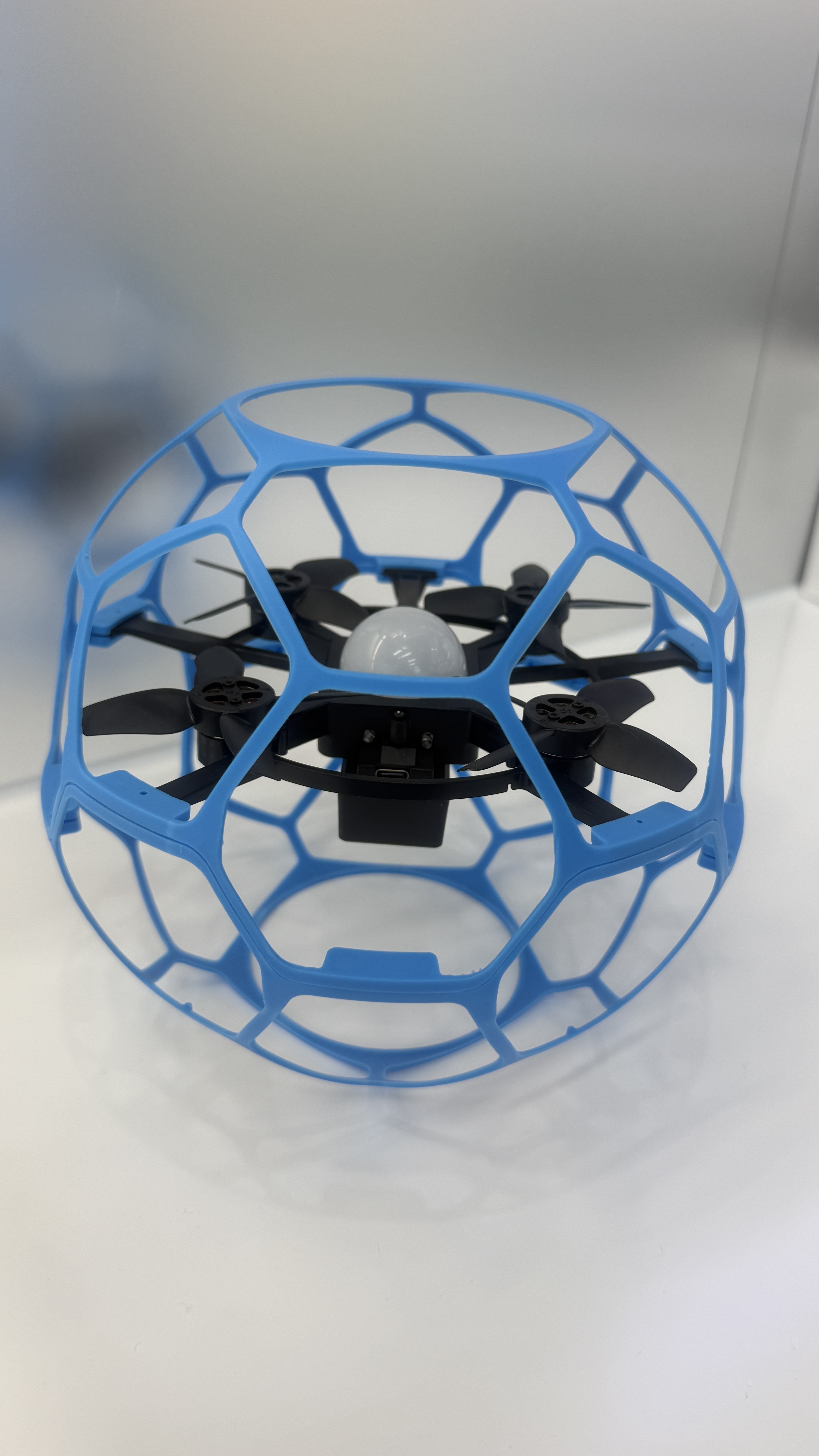 The football drone is extremely shock-resistant