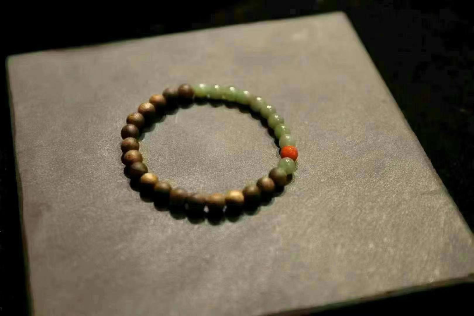 Original handcrafted Yingge Green agarwood bracelet for cultural play detail image 6
