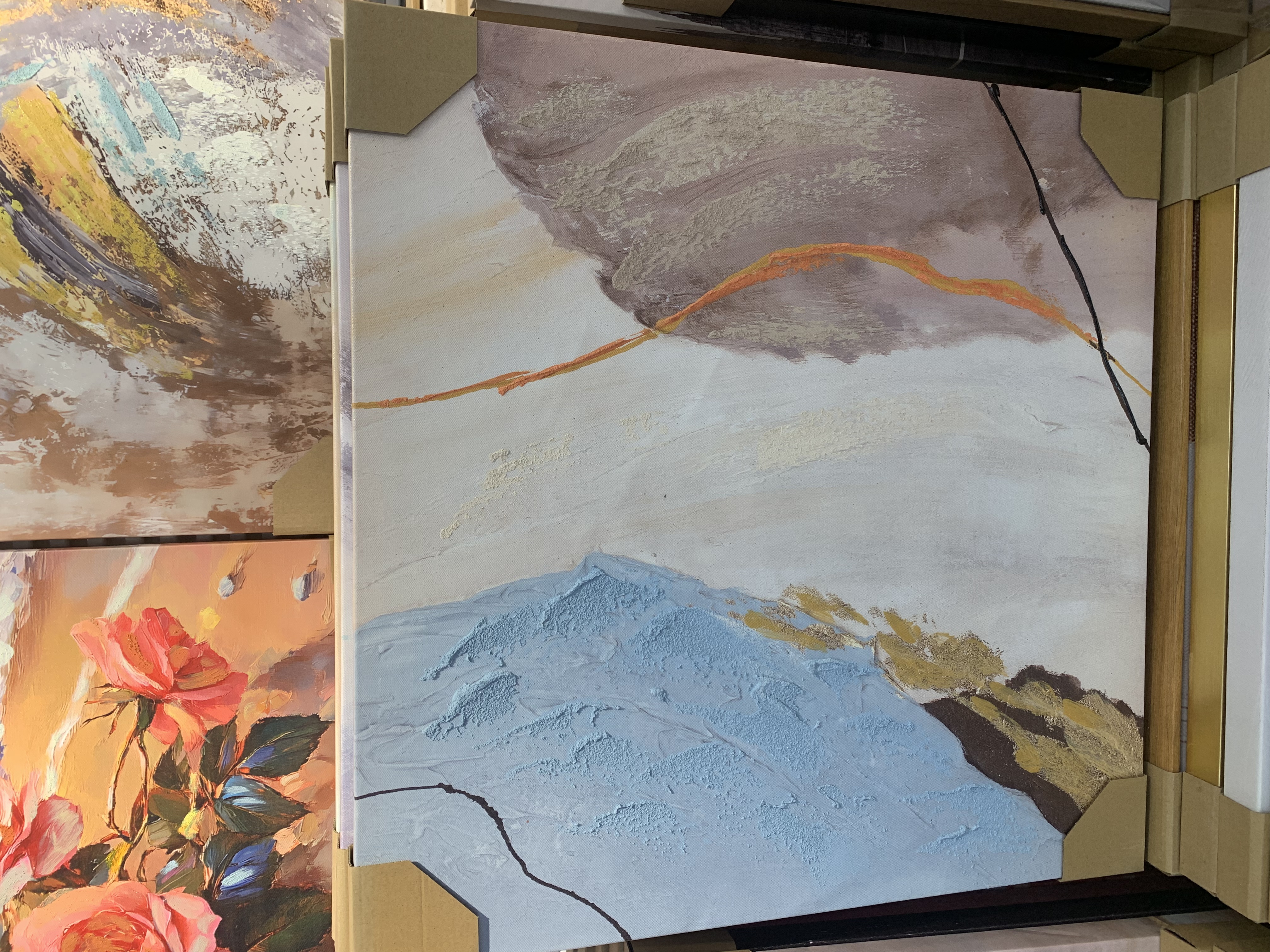 迎客松新中式农村客厅装饰画别墅挂画简约艺术画细节图