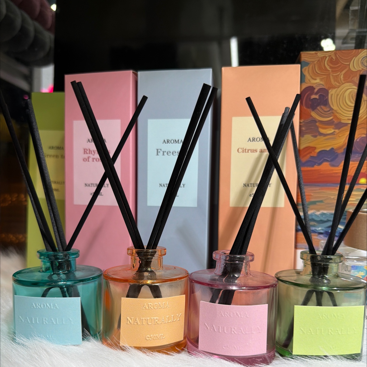 Flameless aromatherapy natural plant essential oil diffuser bottle, long-lasting fragrance, suitable for living room and bedroom aromatherapy candles, aromatherapy fragrances, aromatherapy diffusers, aromatherapy diffusers Application Scenario